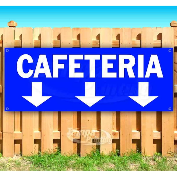 Cafeteria 13 oz Heavy Duty Vinyl Banner Sign with Metal Grommets Store Advertising Flag, Many Sizes Available New Cafeteria 13 oz Heavy Duty Vinyl Banner Sign with Metal Grommets Store Advertising Flag, Many Sizes Available New
